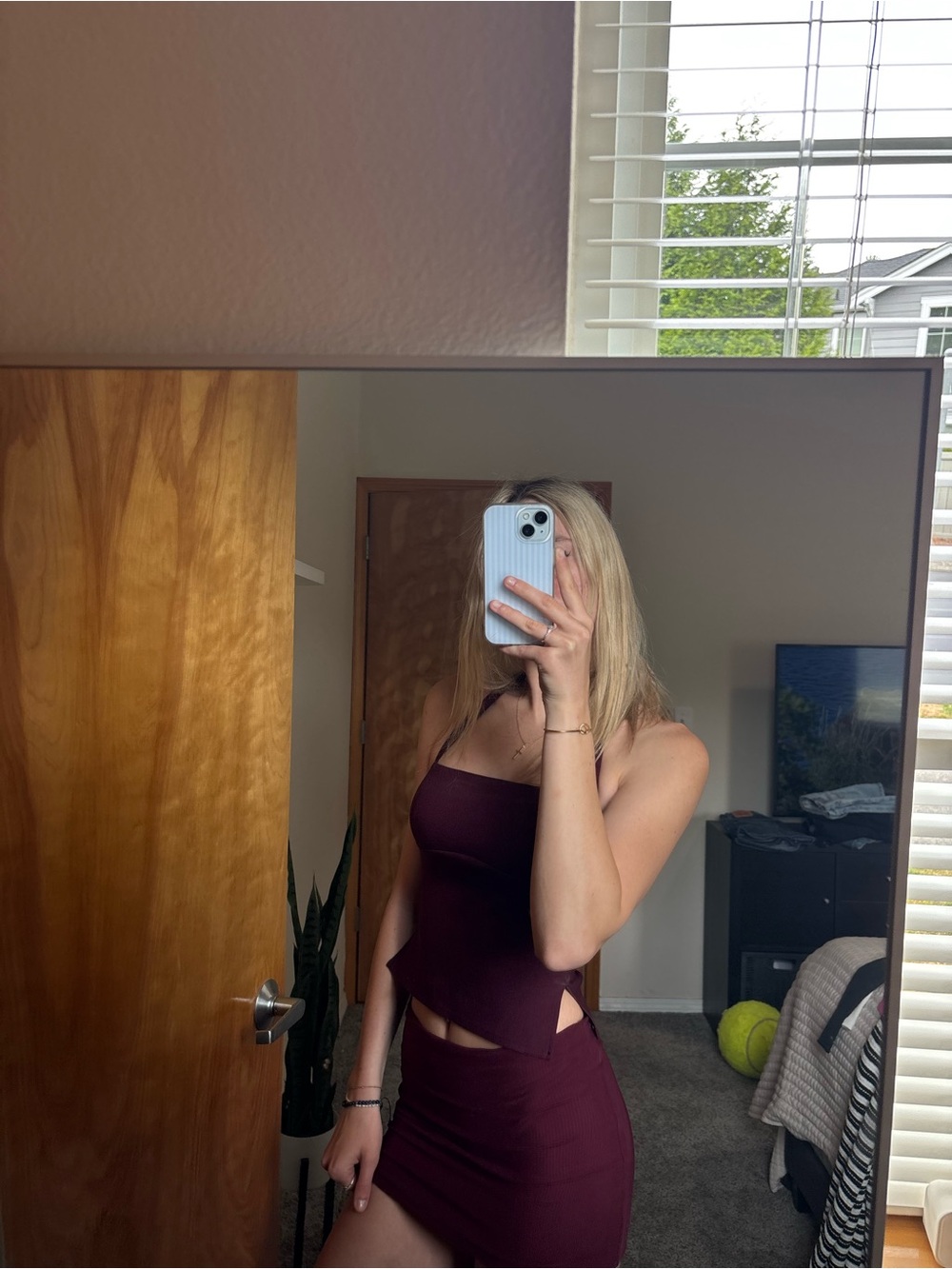 Edikted Burgundy Strapless 2 piece set